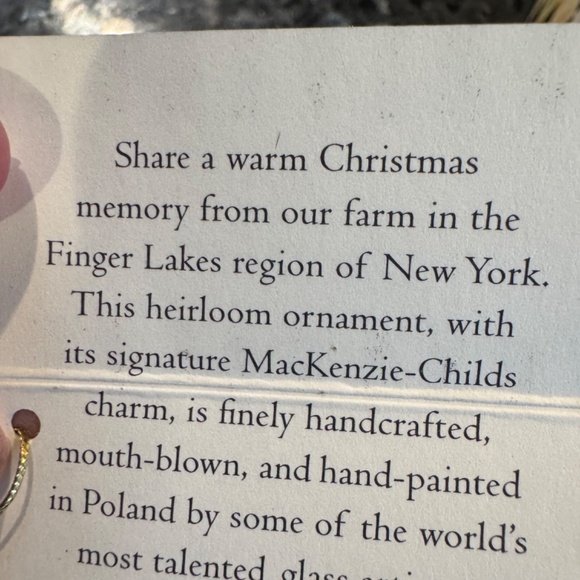 Mackenzie Childs Courtly Check Metal Tea Kettle Ornament Rare Mint in Gift Box - Picture 8 of 8